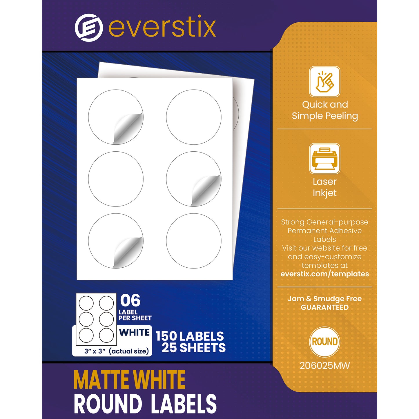Round Labels, 3" Diameter