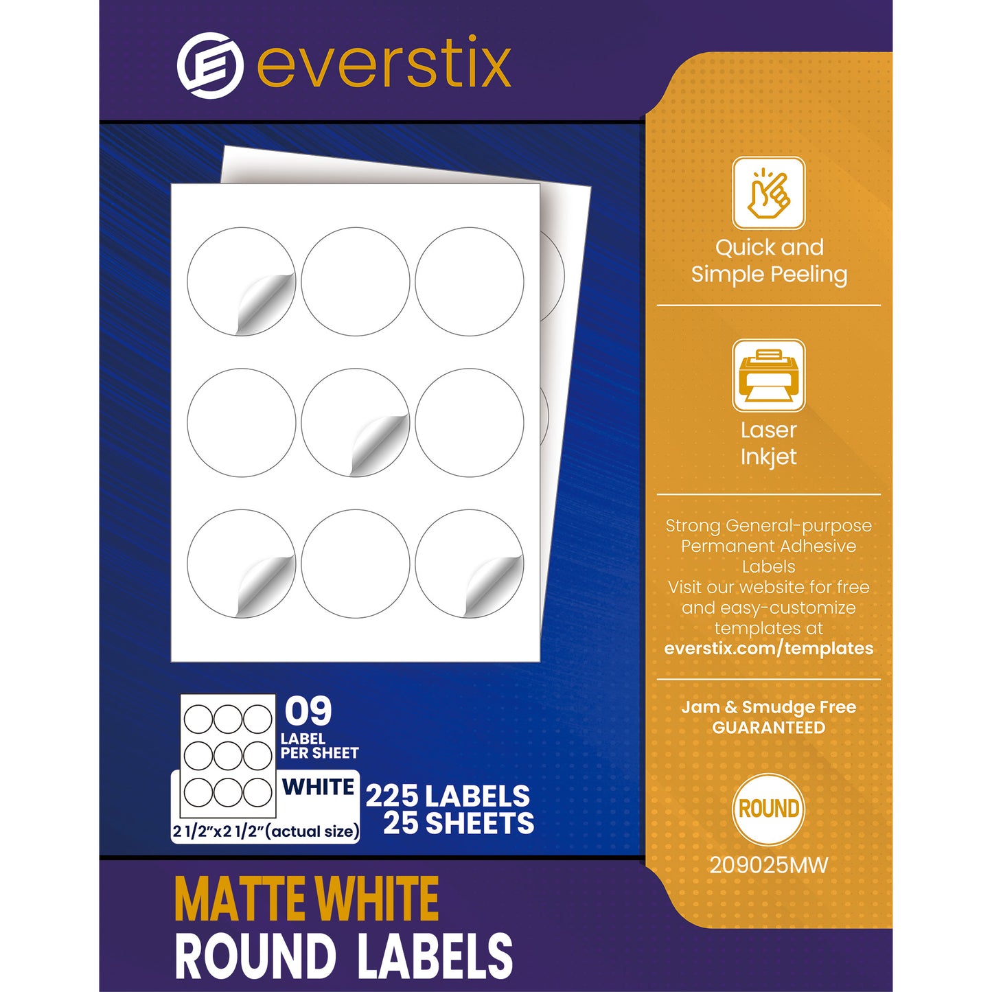 Round Labels, 2 1/2" Diameter