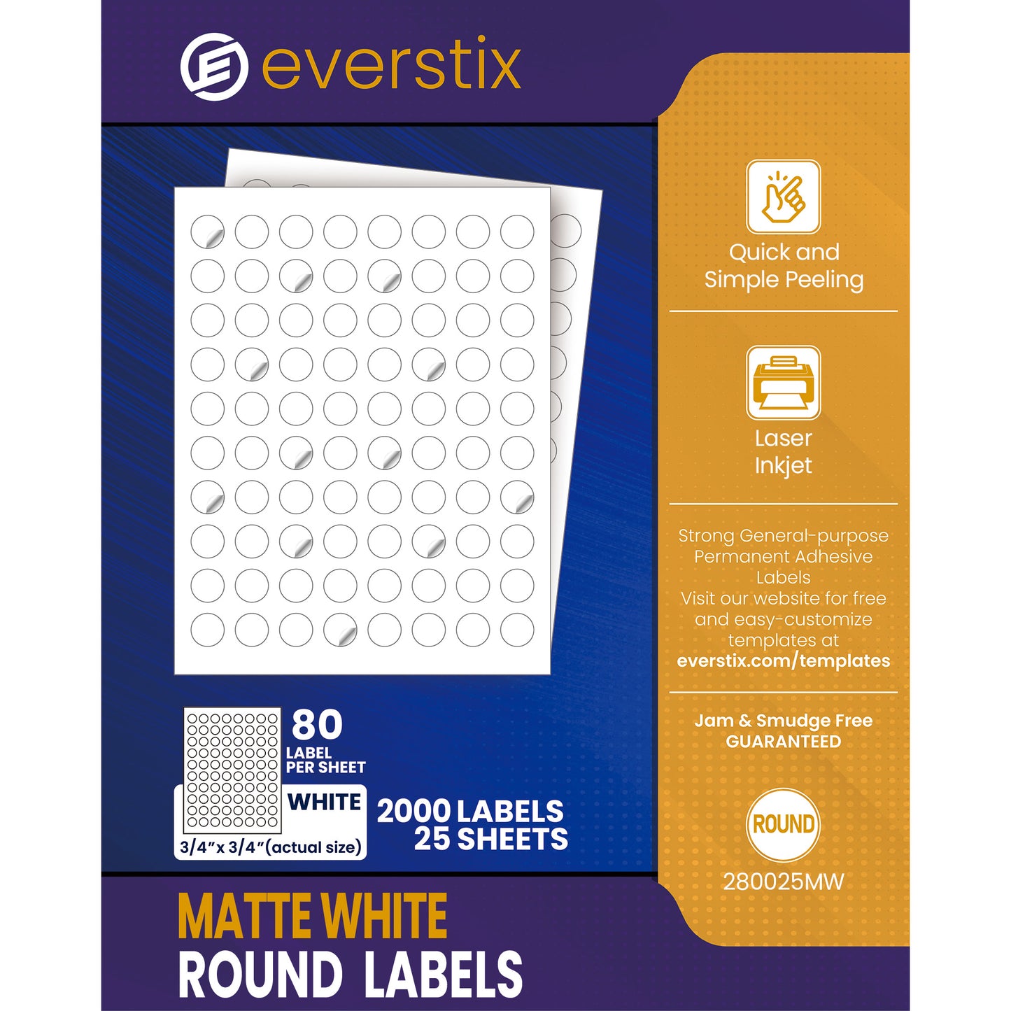 Round Labels, 3/4" Diameter