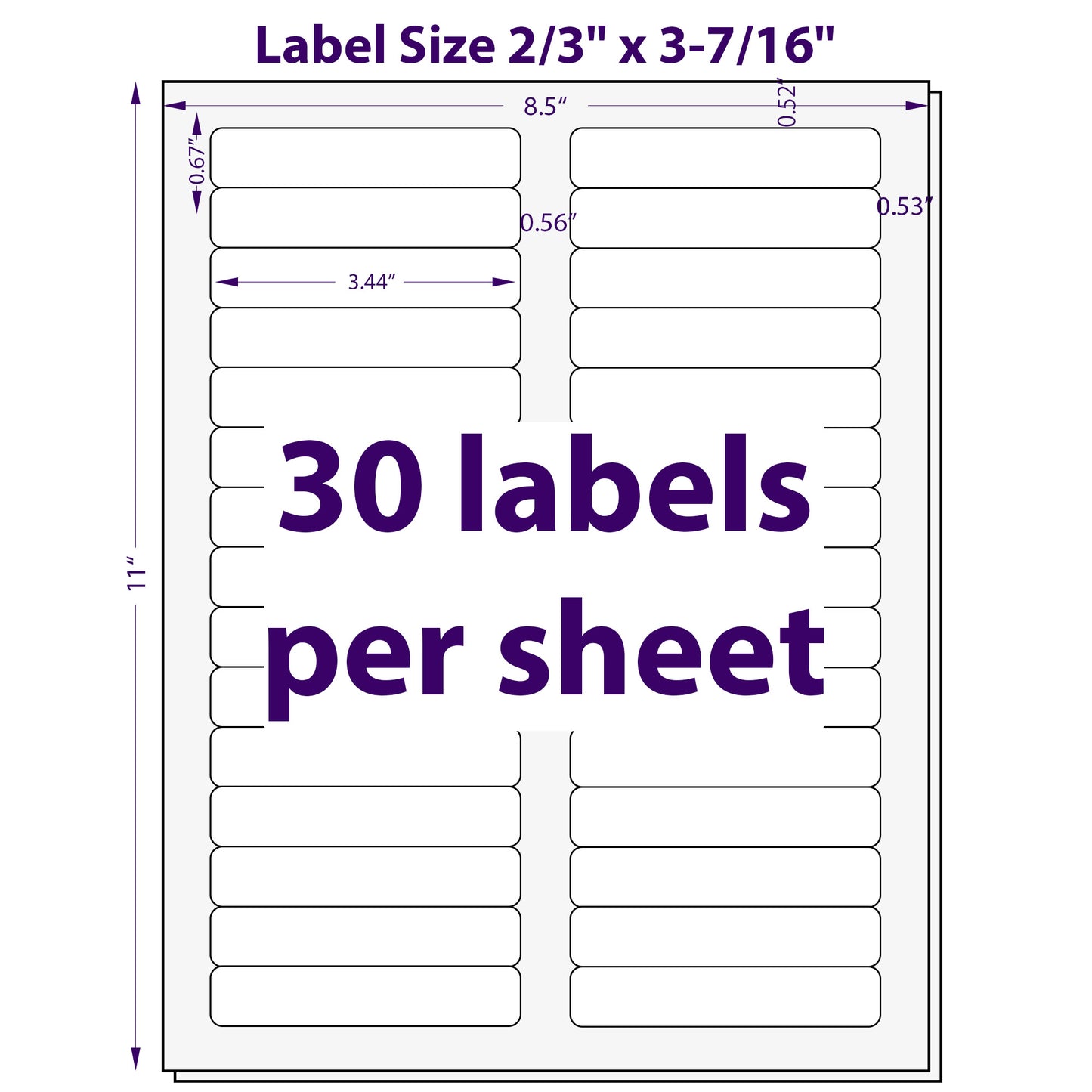 File Folder Labels, 2/3" x 3-7/16"
