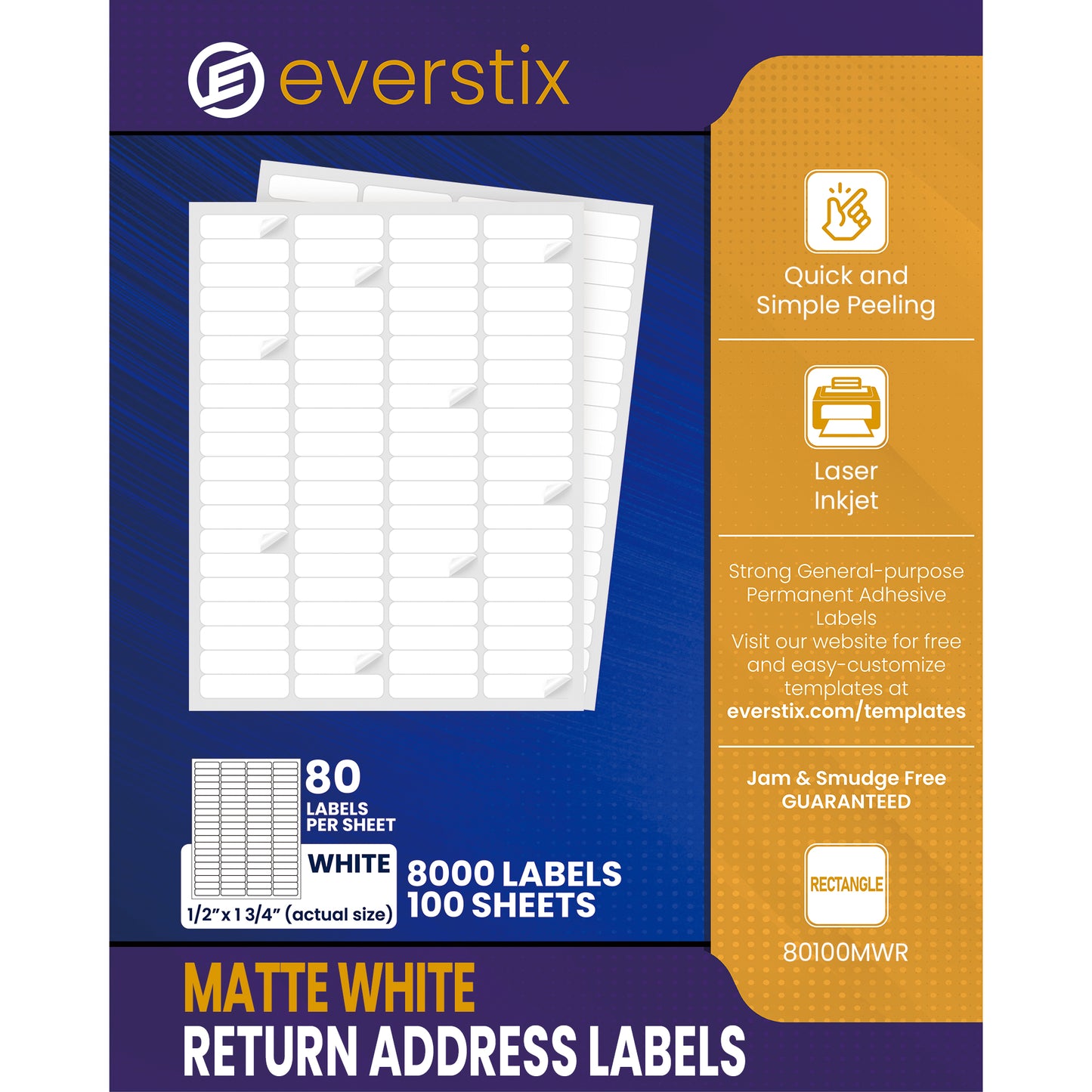 Return Address Labels, 1/2" x 1-3/4"