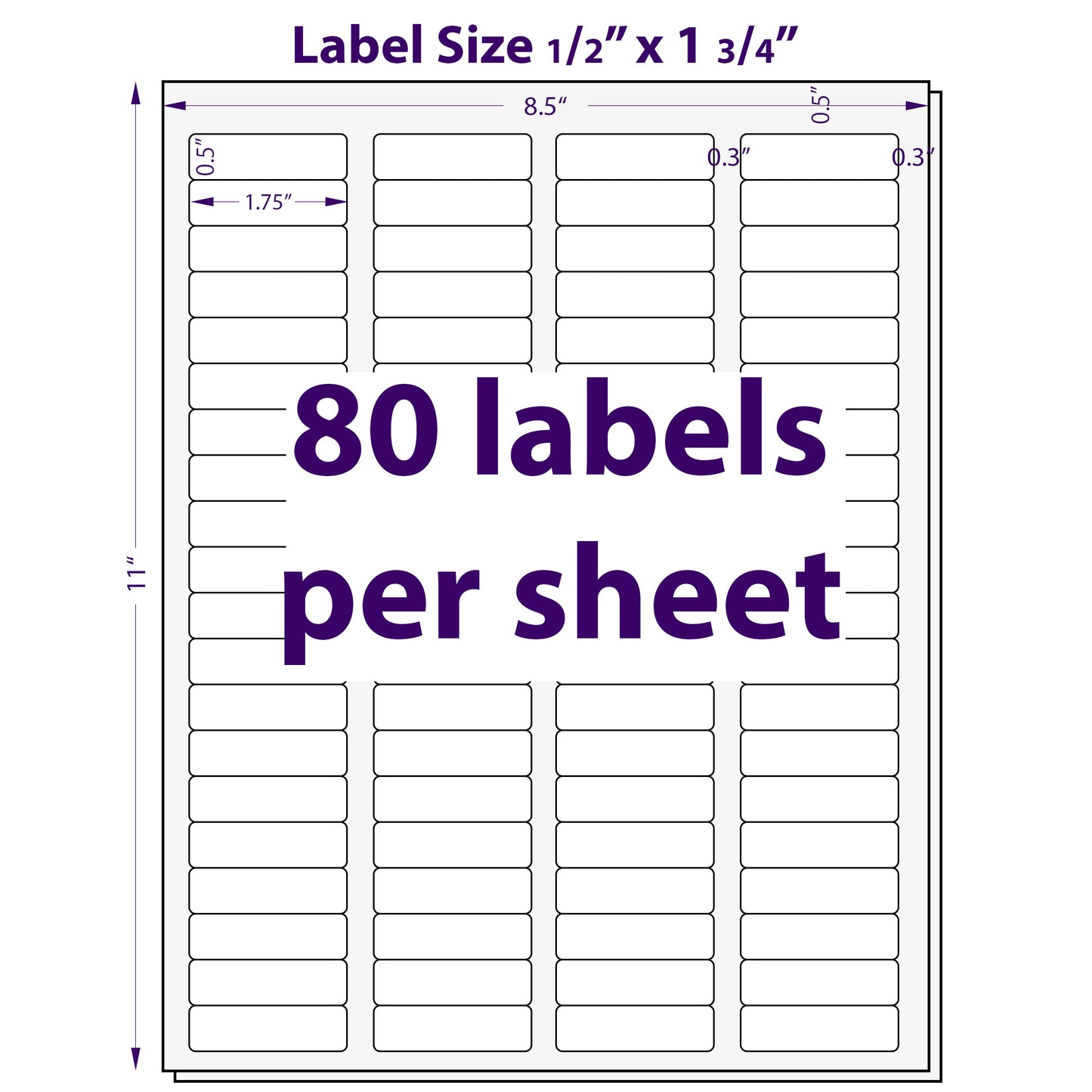 Return Address Labels, 1/2" x 1-3/4"
