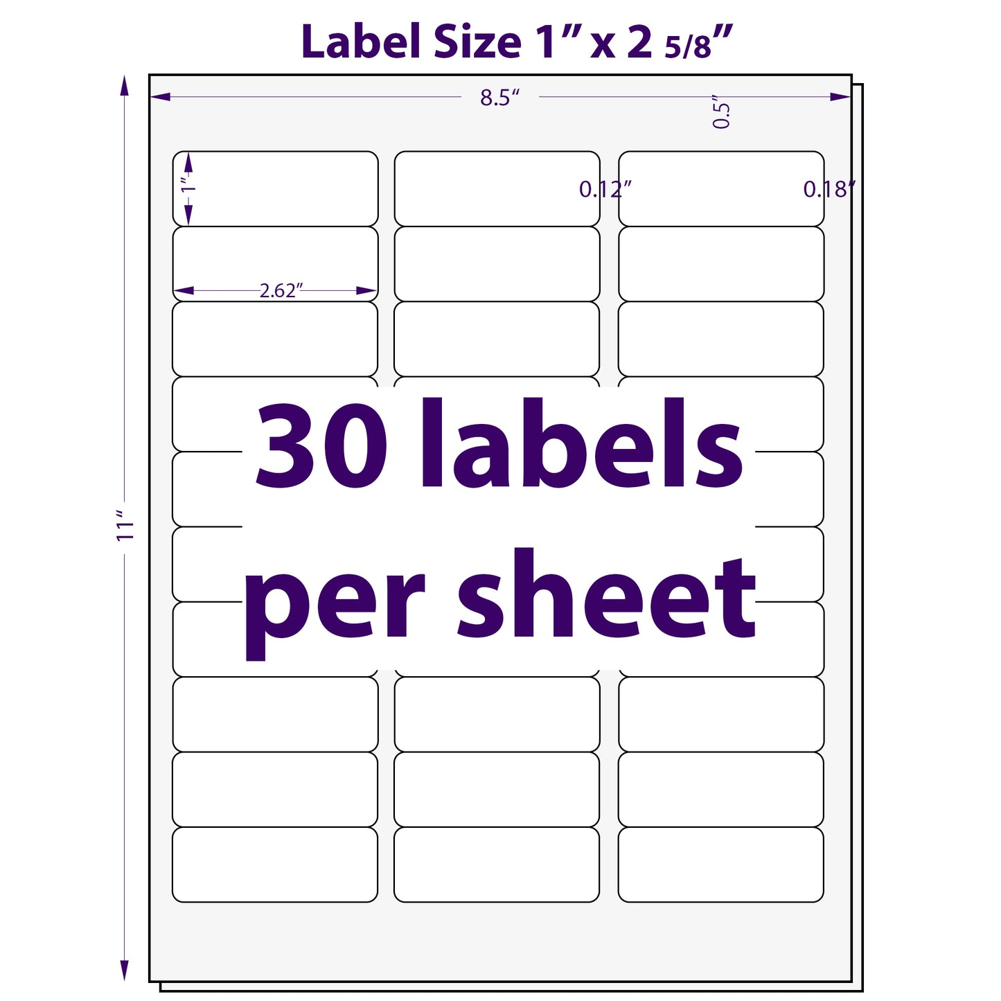 Address Labels, 1" x 2-5/8"