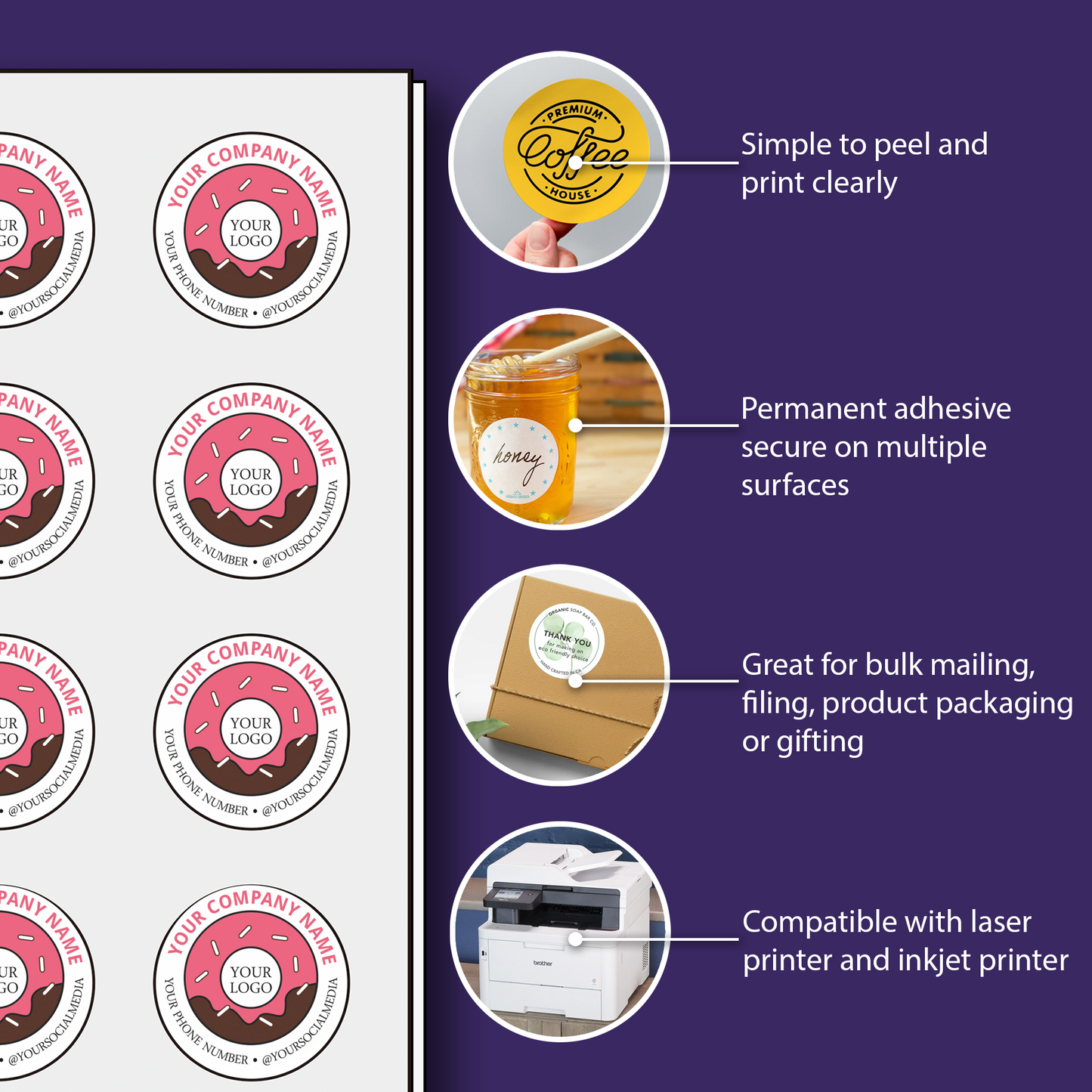 Round Labels, 2 1/2" Diameter