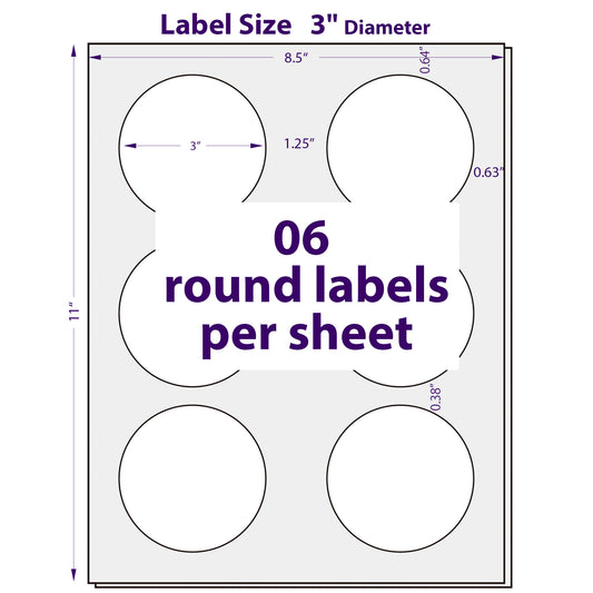 Round Labels, 3" Diameter