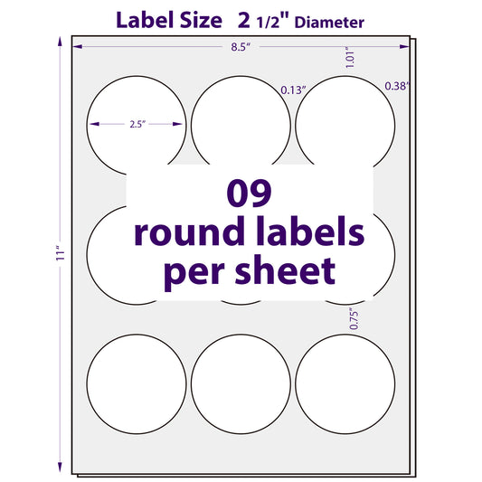 Round Labels, 2 1/2" Diameter