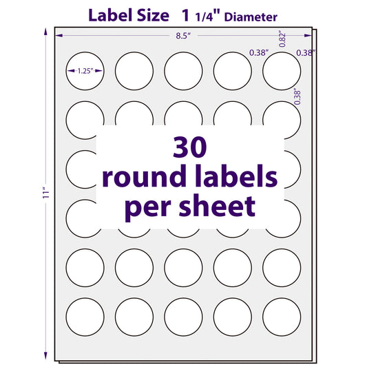 Round Labels, 1 1/4" Diameter