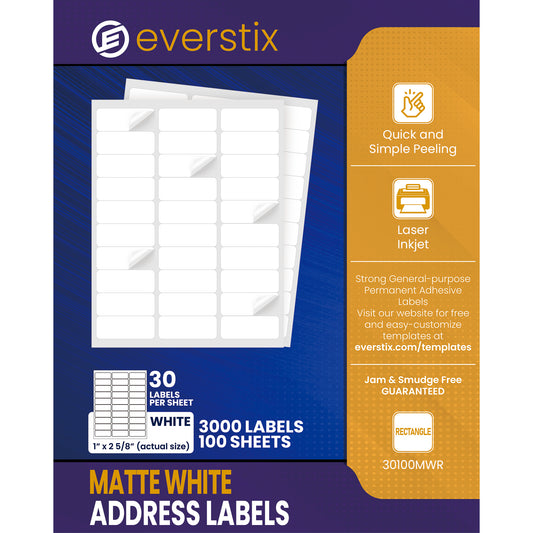 Address Labels, 1" x 2-5/8"
