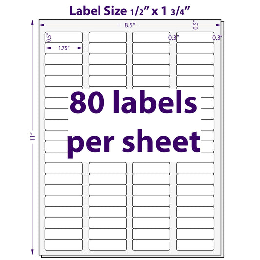 Return Address Labels, 1/2" x 1-3/4"