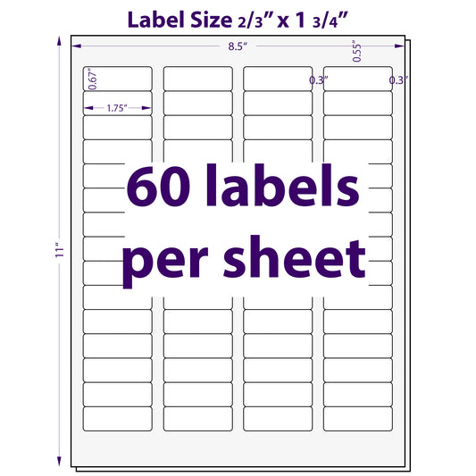 Return Address Labels, 2/3" x 1-3/4"