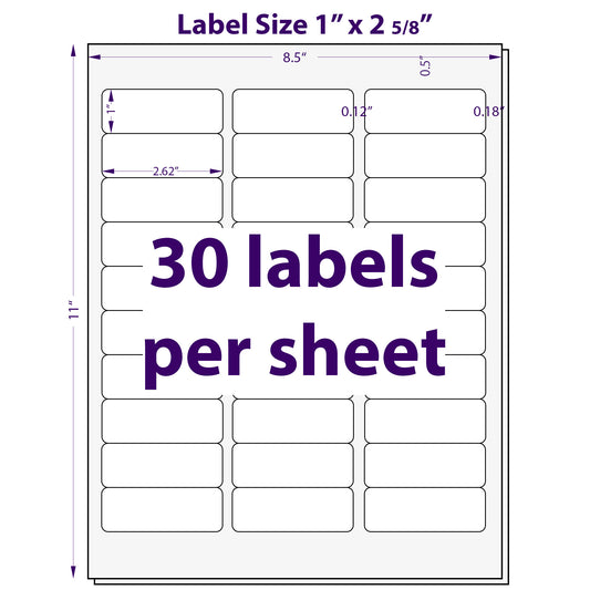Address Labels, 1" x 2-5/8"