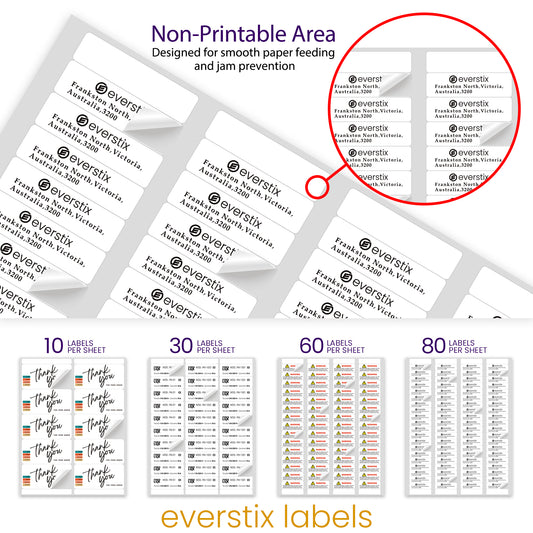 Everstix Template: 1/2" x 1-3/4", 80 Labels/Sheet (Fits 180025MWA, 80100MWR)